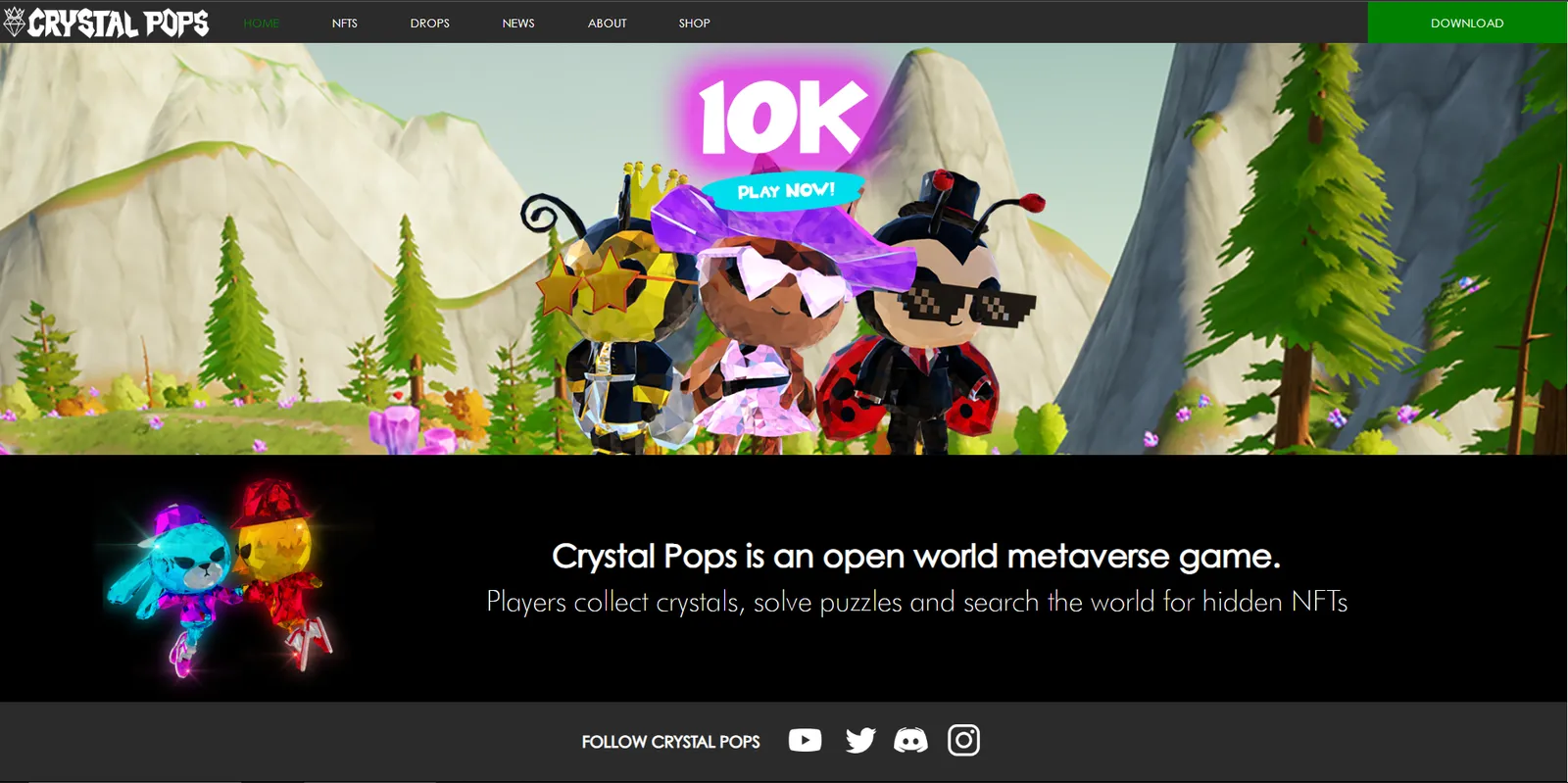 Crystal Pops website
